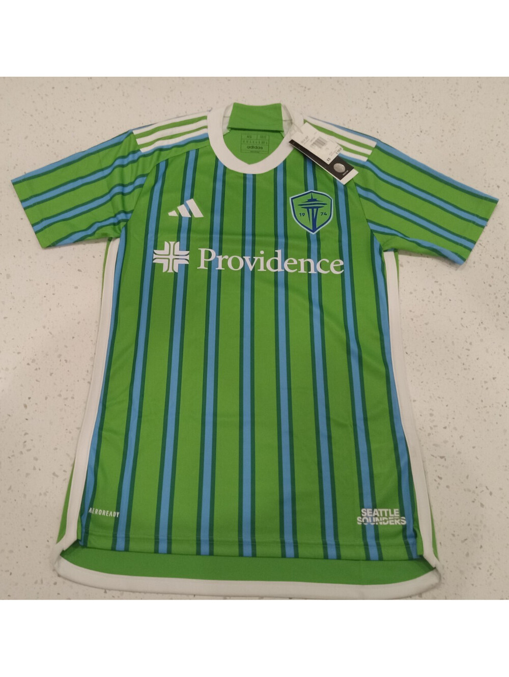 adidas Seattle Sounders FC Jersey Mens XS Green Blue Home 24/25 Providence NWT